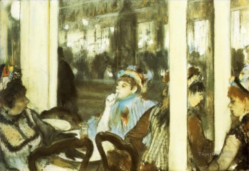 Mujeres en la terraza de un café 1877 Edgar Degas Pinturas al óleo